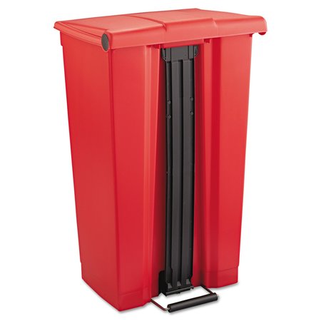 Rubbermaid Commercial 23 gal Rectangular Trash Can, Red, Top Door, Plastic FG614600RED